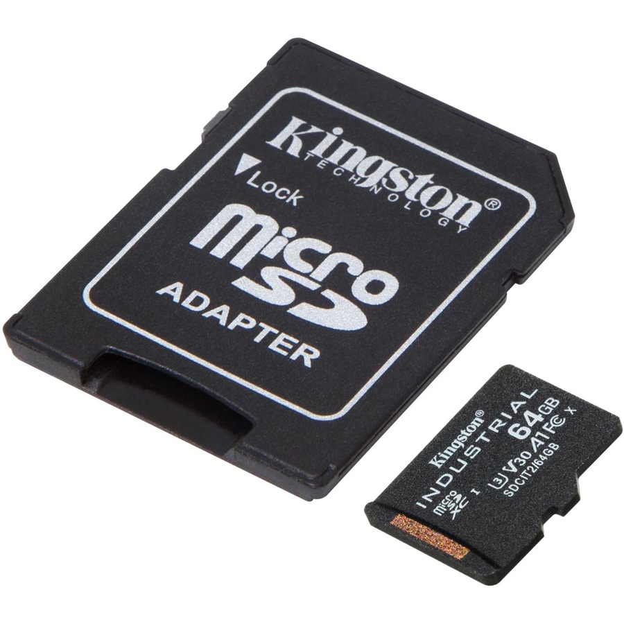 Kingston Industrial SDCIT2 64 GB Class 10/UHS-I (U3) V30 microSDXC - 5 Year Warranty