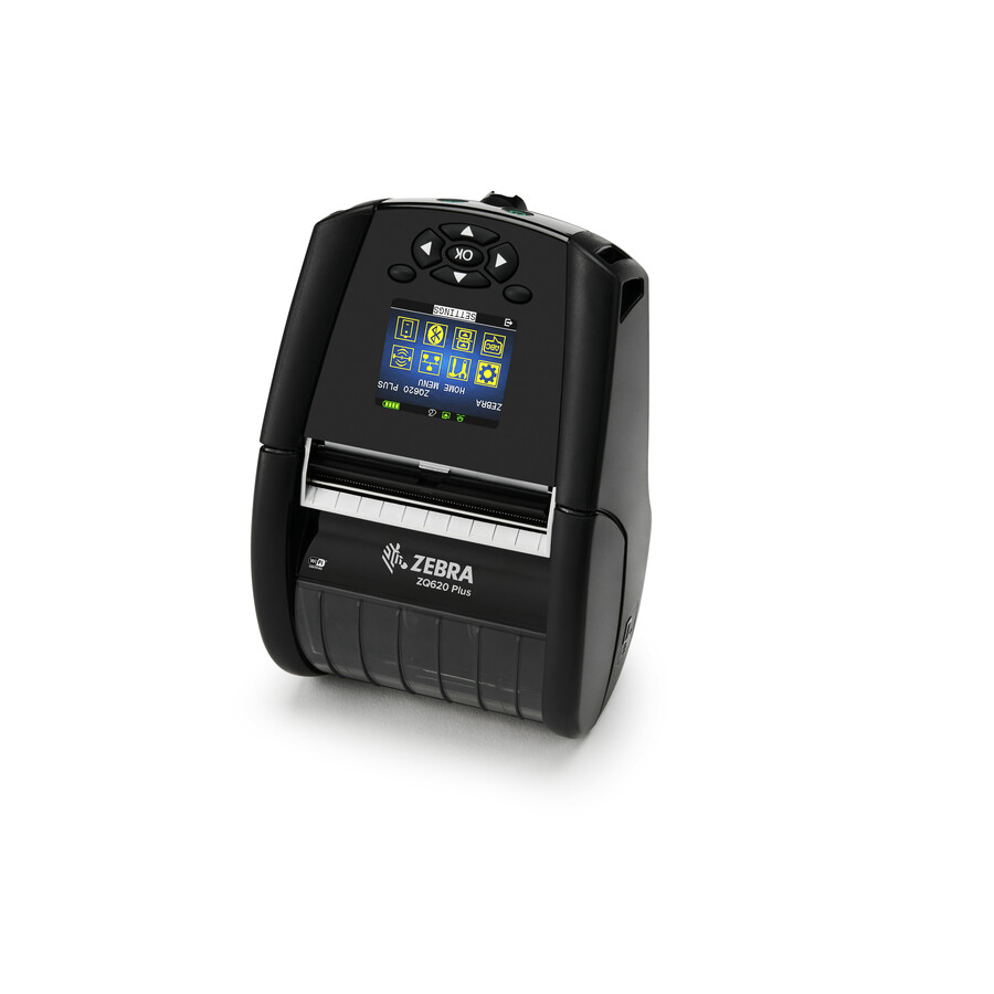 Zebra ZQ620 Plus Desktop, Industrial, Mobile Direct Thermal Printer - Monochrome - Label/Receipt Print - Bluetooth - Wireless LAN - Near Field Communication (NFC) - Display Screen - 32.01" Print Length x 2.83" Print Width - 4.53 in/s Mono - 203 dpi - 3.13" Label Width x 32" Label Length - CPCL, EPL, ZPL, ZBI 2.0 Emulation - For iOS, Android, PC