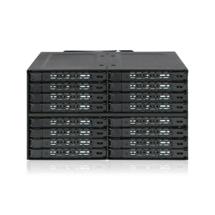 Icy Dock ToughArmor MB516SP-B Drive Enclosure for 5.25" - Serial ATA, Mini-SAS HD Host Interface Internal - Black