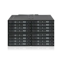 Icy Dock ToughArmor MB516SP-B Drive Enclosure for 5.25" - Serial ATA, Mini-SAS HD Host Interface Internal - Black
