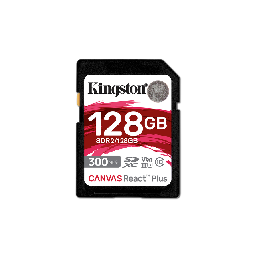 Kingston Canvas React Plus SDR2 128 GB Class 10/UHS-II (U3) V90 SDXC