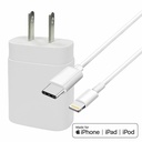 4XEM 3FT iPhone Compatible Charger Combo Kit (White) - MFi Certified - 4XEM's 25W USB-C Power Adapter and 3ft MFi Certified USB-C to lightning 8 Pin cable for iPhone 12, 11, XE, SE,8,7,6, iPad pro, iPad Mini, iPad Air Kit and updated generations