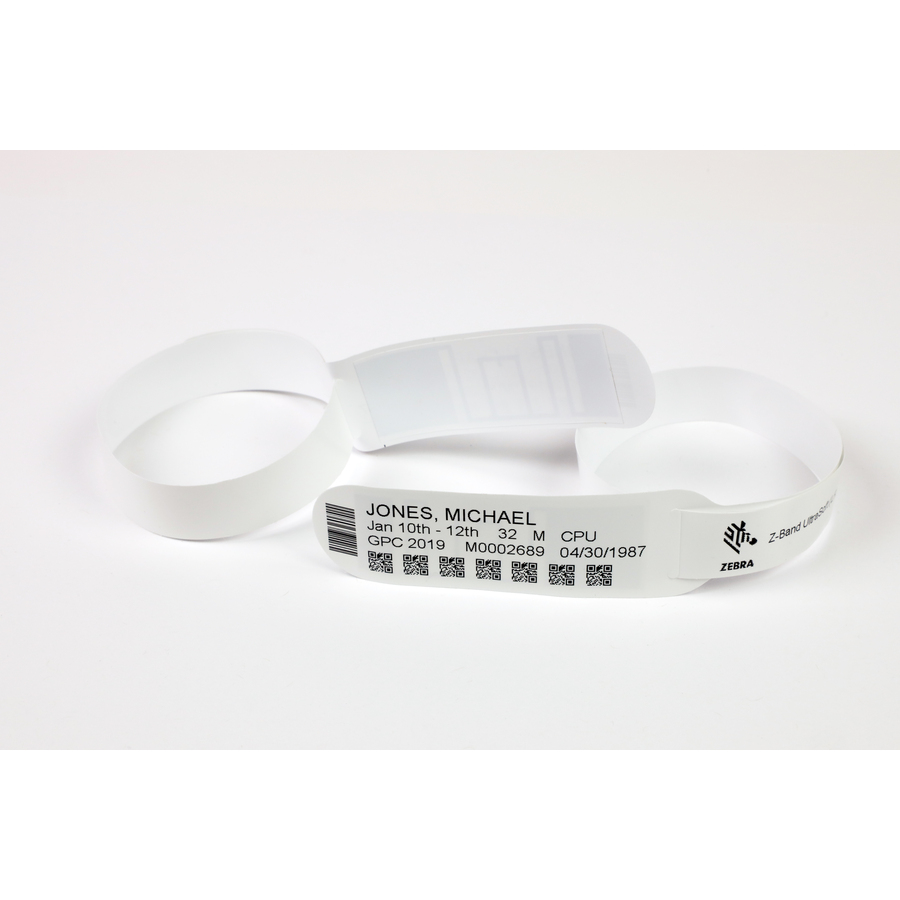 Zebra Z-Band UltraSoft Wristband Cartridge Kit (White)