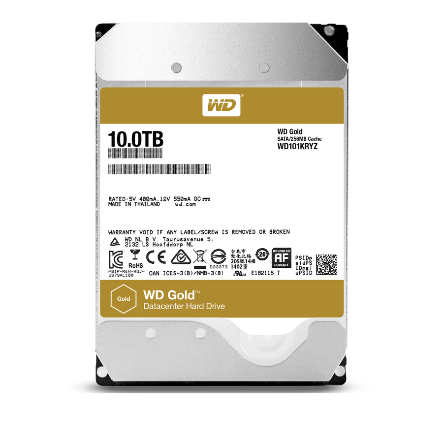 WD101KRYZ 10TB WD Gold™ high-capacity datacenter hard drive