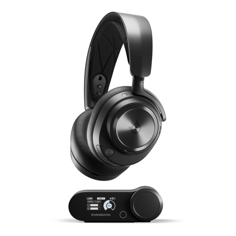 SteelSeries Arctis Nova Pro Wireless - Stereo - Wireless - Bluetooth - 40 ft - 38 Ohm - 10 Hz to 40 kHz - Over-the-head - Binaural - Bi-directional, Noise Cancelling Microphone - Black