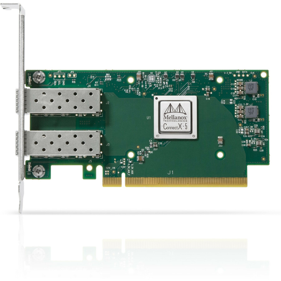 NVIDIA ConnectX-5 EN 25Gigabit Ethernet Card - PCI Express 3.0 x16 - 25 Gbit/s Data Transfer Rate - 2 Port(s) - Optical Fiber - OCP 2.0 Bracket Height - 25GBase-X - SFP28 - Plug-in Card