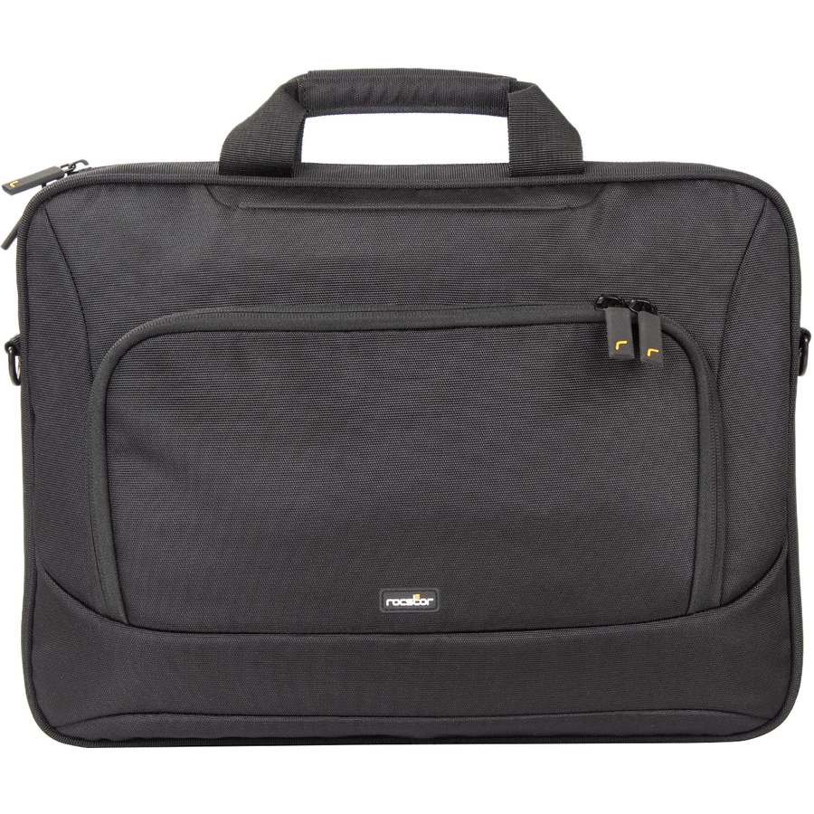 [13CaseY1CC002-B1] Rocstor Premium 15.6" & 16" Professional Toploading Universal Briefcase Laptop Case - Weather & Water Resistant - RFID Blocking Pocket - Lightweight - Exterior 1200D Polyester & Interior 210D Polyester Material- Fits 15in, 15.6in, 16in & 16.1 inch Laptop - For Dell®, Apple®, HP®, Lenovo® Laptops -15.55" Width x 11.8" Height x 2.16" Depth - Black
