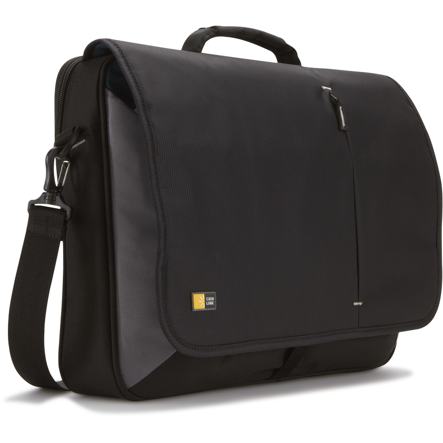 [13NBCase17] Case Logic VNM-217 Carrying Case (Messenger) for 17" Notebook, Accessories, Mouse, iPod, Cell Phone, Pen - Black