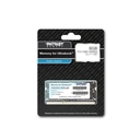 A computer memory module is sealed in clear plastic retail packaging with a black and gray design, featuring a cutout for hanging, against a white background.
