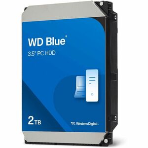 A rectangular computer hard disk drive with a blue label featuring a laptop and server icon, presented against a white background.