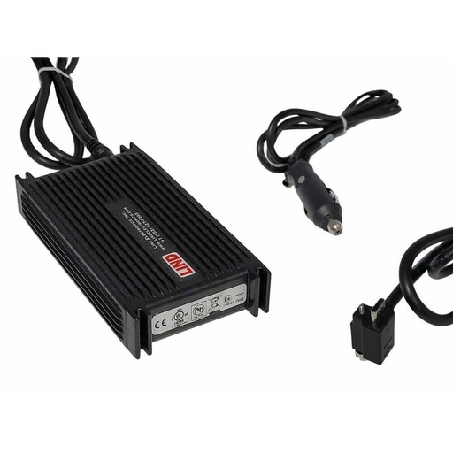A black computer power supply unit is displayed with its rear panel facing forward, surrounded by several coiled, multi-colored power cables on a white background.