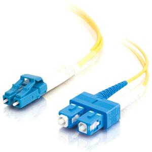 C2G-10m LC-SC 9/125 OS1 Duplex Singlemode PVC Fiber Optic Cable (LSZH) - Yellow