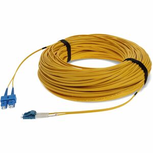 AddOn 72m SC to LC Yellow OS2 Duplex OFNR (Riser-Rated) SMF Fiber Patch Cable