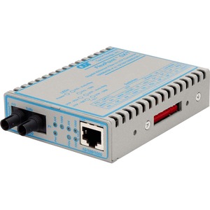FlexPoint 10/100/1000 Gigabit Ethernet Fiber Media Converter RJ45 ST Single-Mode 12km - 1 x 10/100/1000BASE-T; 1 x 1000BASE-LX; US AC Powered; Lifetime Warranty