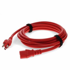AddOn 2ft NEMA 5-15P to C15 14AWG 15A 100-250V Red Power Cable