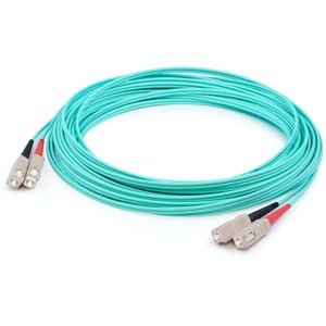AddOn 73m SC to SC Aqua OM4 Duplex OFNP (Plenum-Rated) Fiber Patch Cable