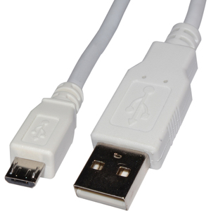 4XEM Micro USB Cable - 6 ft USB Data Transfer Cable for Cellular Phone - First End: 1 x USB 2.0 Type A - Male - Second End: 1 x Micro USB 2.0 Type B - Male - White - 1