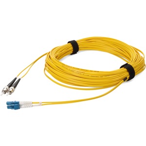 AddOn 41m ST to LC Yellow OS2 Duplex OFNR (Riser-Rated) SMF Fiber Patch Cable