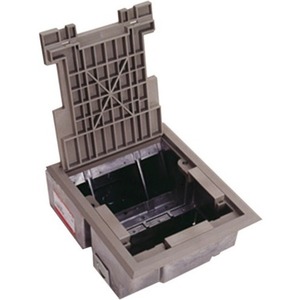 Wiremold AF3 Series Raised Floor Box - 8-gang - Black - Polycarbonate, Die-cast Aluminum
