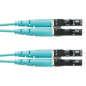 Panduit Fiber Optic Duplex Patch Network Cable - 32.81 ft Fiber Optic Network Cable for Network Device - First End: 2 x LC Network - Male - Second End: 2 x LC Network - Male - Patch Cable - Aqua - 1