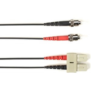 Black Box Fiber Optic Duplex Patch Network Cable - 3.20 ft Fiber Optic Network Cable for Network Device - First End: 2 x ST Network - Male - Second End: 2 x SC Network - Male - 10 Gbit/s - Patch Cable - LSZH - 62.5/125 &micro;m - Black - TAA Compliant