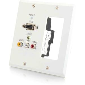 C2G TruLink Dual Gang VGA+3.5mm+Composite+Decora over Cat5 Transmitter- White