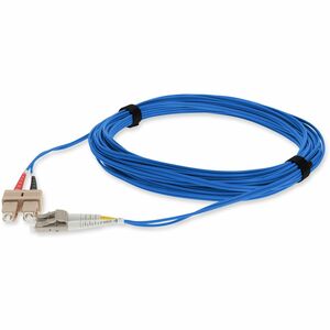 AddOn 10m SC to LC Blue OM4 Duplex OFNR (Riser-Rated) Fiber Patch Cable