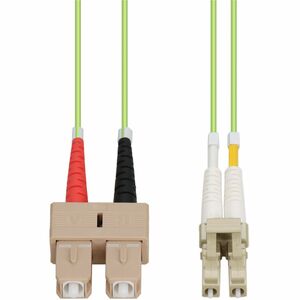 AddOn 20m SC to LC Lime Green OM5 Duplex OFNR (Riser-Rated) Fiber Patch Cable