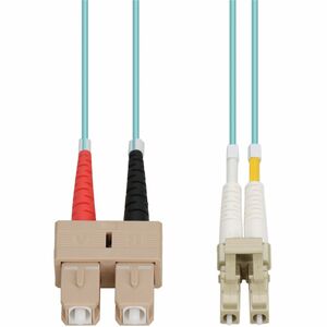 AddOn 85m SC to LC Aqua OM4 Duplex LSZH Fiber Patch Cable