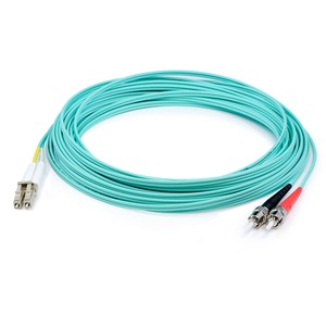 AddOn 59m ST to LC Aqua OM4 Duplex LSZH Fiber Patch Cable