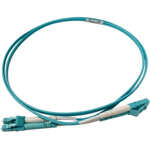 Ortronics Infinium Ultra LC to LC Duplex Patch Cord, 2mm, OM4, Aqua, Riser, 3 FT