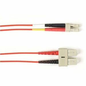 Black Box Fiber Optic Duplex Patch Network Cable - 32.80 ft Fiber Optic Network Cable for Network Device - First End: 2 x SC Network - Male - Second End: 2 x LC Network - Male - 1 Gbit/s - Patch Cable - OFNP, OFNR - 62.5/125 &micro;m - Red - TAA Compliant