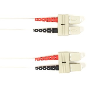 Black Box Fiber Optic Patch Network Cable - 23 ft Fiber Optic Network Cable for Network Device - First End: SC Network - Male - Second End: SC Network - Male - 1 Gbit/s - Patch Cable - OFNP - 9/125 &micro;m - White - TAA Compliant
