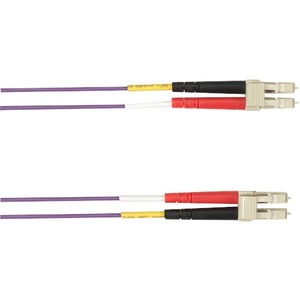 Black Box Colored Fiber OM1 62.5/125 Multimode Fiber Optic Patch Cable - OFNR PVC - 9.84 ft Fiber Optic Network Cable for Network Device - First End: 2 x LC Network - Male - Second End: 2 x LC Network - Male - 10 Gbit/s - Patch Cable - Riser, CMR, OFNR - 62.5/125 &micro;m - Violet - TAA Compliant