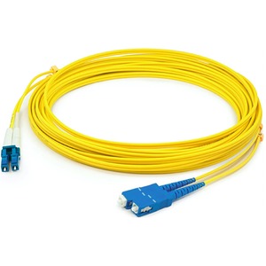 AddOn 37m SC to LC Yellow OS2 Duplex OFNR (Riser-Rated) SMF Fiber Patch Cable