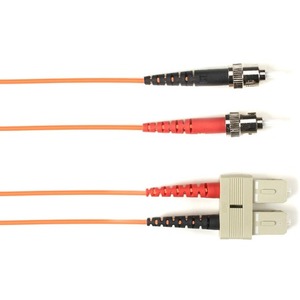 Black Box Fiber Optic Duplex Patch Network Cable - 98.40 ft Fiber Optic Network Cable for Network Device - First End: 2 x ST Network - Male - Second End: 2 x SC Network - Male - 1 Gbit/s - Patch Cable - OFNR - 50/125 &micro;m - Orange - TAA Compliant