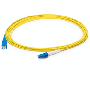 AddOn 77m SC to LC Yellow OS2 Simplex OFNP (Plenum-Rated) SMF Fiber Patch Cable