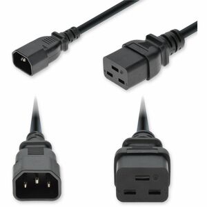 AddOn 6ft C14 Male to C19 Female Industrial Grade 14 AWG 250V at 15A PVC SJT (Service Junior Thermoplastic) Black Power Cable
