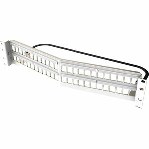 Ortronics Clarity 48-Port, 2RU Shielded High Density Jack, Unloaded Angled Panel - White