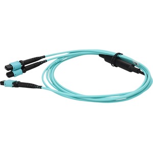 AddOn 15m MPO-16/UPC to 4xMPO/UPC Aqua OM4 LSZH 16-Strand Fiber Fanout Cable