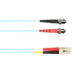 Black Box Fiber Optic Duplex Patch Network Cable - 3.20 ft Fiber Optic Network Cable for Network Device - First End: 2 x ST Network - Male - Second End: 2 x LC Network - Male - Patch Cable - LSZH - 50/125 &micro;m - Aqua - TAA Compliant