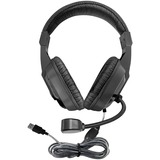 Hamilton Buhl Deluxe USB Multimedia Headset with Steel-Reinforced Gooseneck Mic - Stereo - USB 2.0 - Wired - 32 Ohm - 50 Hz to 20 kHz - On-ear - Binaural - Ear-cup - 5 ft Cable - Uni-directional Microphone - Black