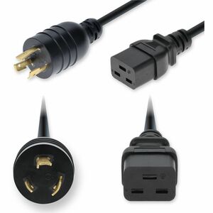 AddOn 6ft NEMA L5-20P Male to C19 Female Twist-Lock Compatible Industrial Grade 12 AWG 125V at 20A PVC SJT (Service Junior Thermoplastic) Black Power Cable