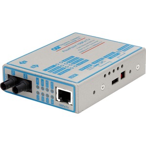 FlexPoint 100Mbps Ethernet Fiber Media Converter RJ45 ST Multimode 5km - 1 x 100BASE-TX; 1 x 100BASE-FX; No Power Adapter; Lifetime Warranty