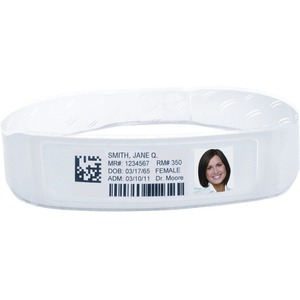 Zebra Z-Band Fusion Thermal Label - 3" Width x 9 1/4" Length - Permanent Adhesive - Direct Thermal - White - Polypropylene - Adhesive Closure, Self-laminating, Tamper Evident, Scannable, Perforated - 200 / Roll - 5 / Roll