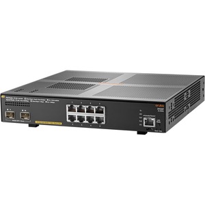 HPE 2930F 8G PoE+ 2SFP+ Switch - 8 Ports - Manageable - 10 Gigabit Ethernet, Gigabit Ethernet - 10/100/1000Base-T, 10GBase-X - 3 Layer Supported - Modular - 155 W Power Consumption - 125 W PoE Budget - Twisted Pair, Optical Fiber - PoE Ports - 1U - Rack-mountable, Desktop - Lifetime Limited Warranty