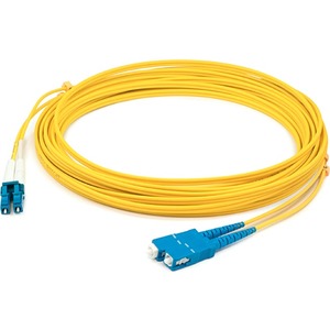 AddOn 93m SC to LC Yellow OS2 Duplex OFNR (Riser-Rated) SMF Fiber Patch Cable
