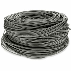 AddOn 1000ft Non-Terminated Gray CAT 6 Shielded PVC Bulk Cable - 1000 ft Category 6 Network Cable for Network Device - First End: Bare Wire - Second End: Bare Wire - Patch Cable - Shielding - CM - 24 AWG - Gray - 1 Piece