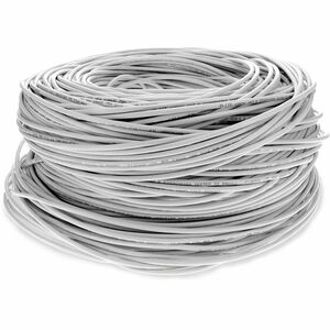 AddOn 1000ft Non-Terminated White CAT 6 Shielded PVC Bulk Cable