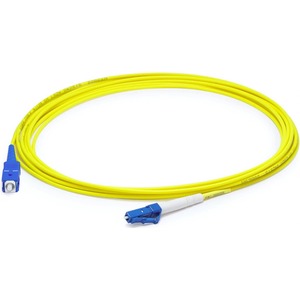 AddOn 38m SC to LC Yellow OS2 Simplex OFNP (Plenum-Rated) SMF Fiber Patch Cable
